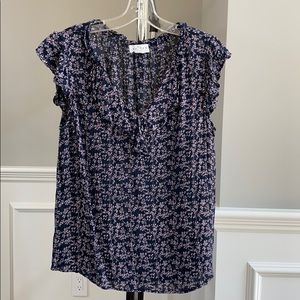 Pretty ruffle trim Velvet top